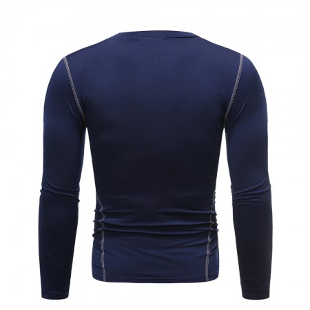 Sports Suit Men's Solid Color Workout Suits Tight and Quick-Drying Sports Long Sleeve Suit
